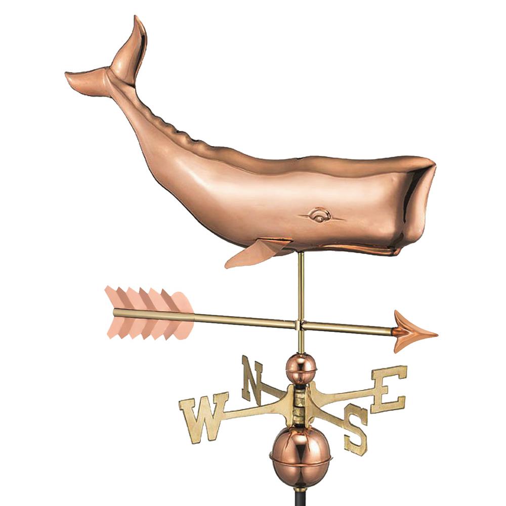 30 in. Whale with Arrow Weathervane-Pure Copper