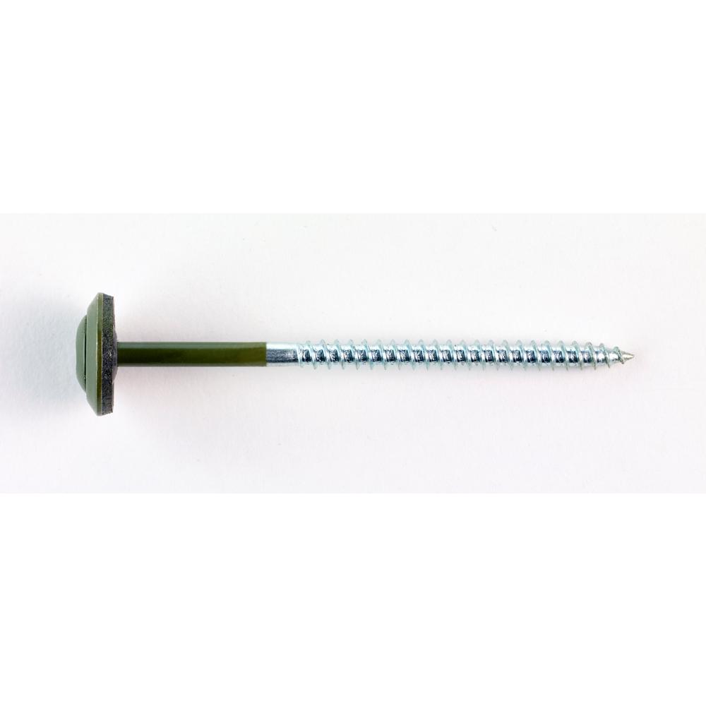 2.87 in. Forest Green Screw with Washer (1500-Piece per Box)