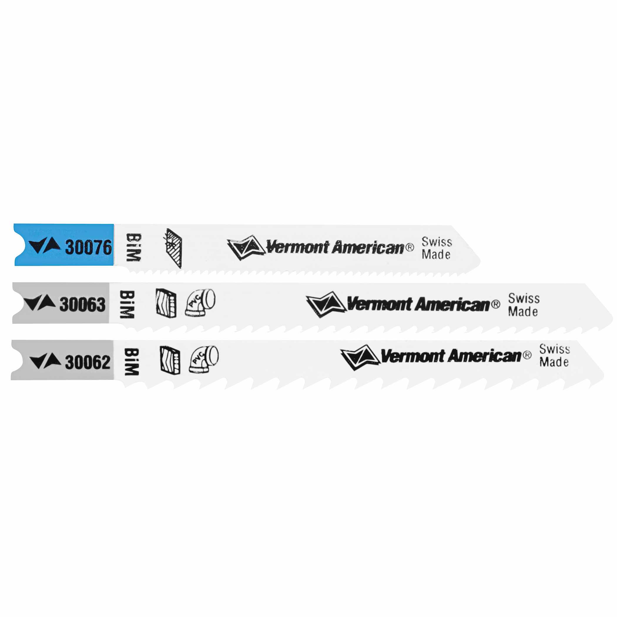 Vermont American 30083 3-Piece Bi-Metal U-Shank Assorted Jig Saw Blade Set