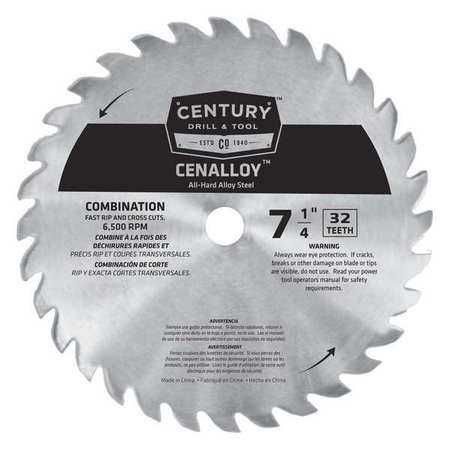 CENTURY DRILL AND TOOL 08203 Combo Circular Saw Blade,7-1/4 in.,32T G4092895
